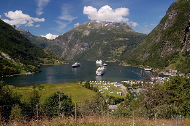 Geirangerfjord in the summer